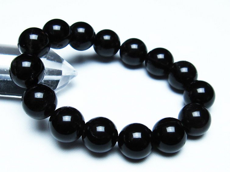 モリオン 純天然 黒水晶 ブレスレット 14mm [T112-6399] 1枚目