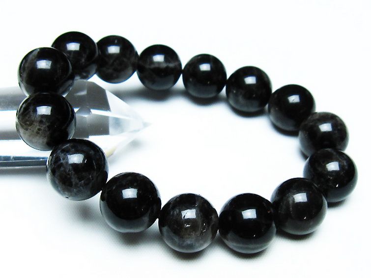 モリオン 純天然 黒水晶 ブレスレット 14mm [T112-6965] 1枚目