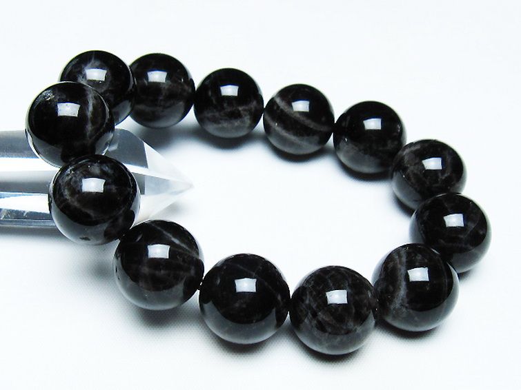 モリオン 純天然 黒水晶 ブレスレット 18mm [T112-7374] 1枚目