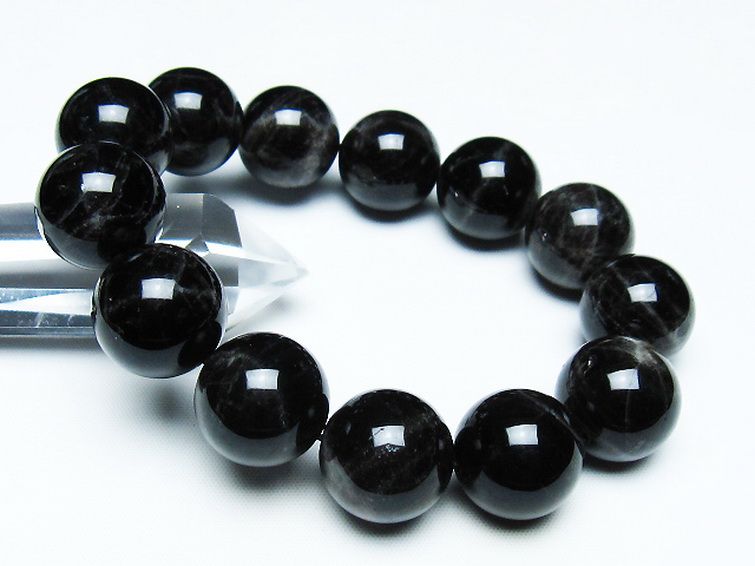 モリオンブレスレット　19㎜ 楽天市場】黒水晶 モリオン ブレスレット 14mm 19.5cm メンズL