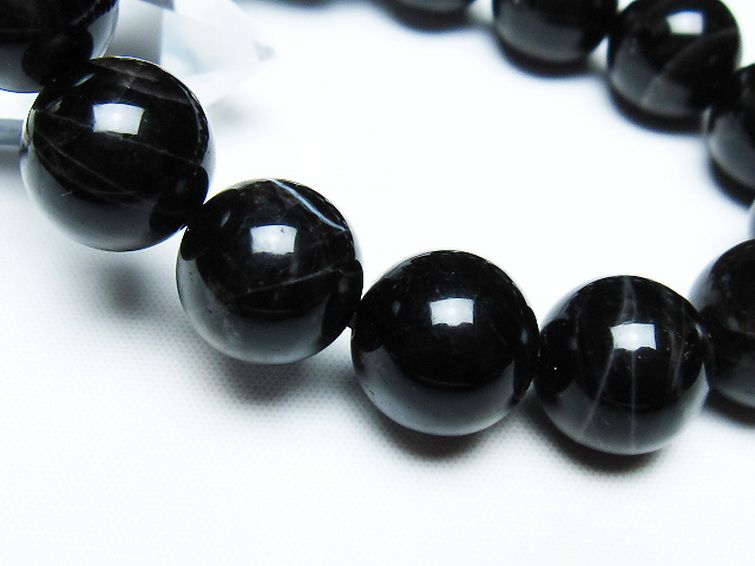 モリオン 純天然 黒水晶 ブレスレット 14mm [T112-7406] 3枚目