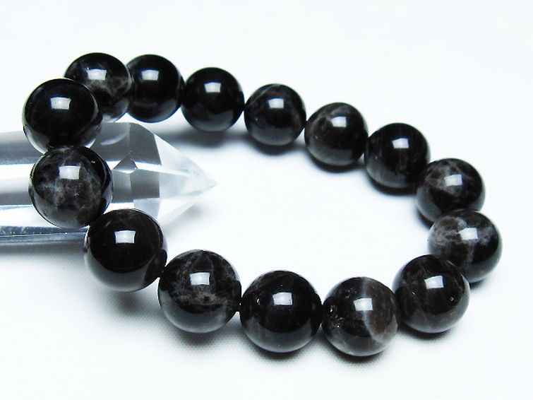 モリオン 純天然 黒水晶 ブレスレット 14mm [T112-7408] 1枚目
