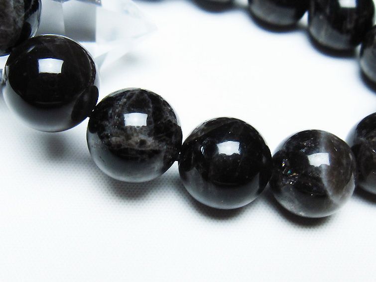 モリオン 純天然 黒水晶 ブレスレット 14mm [T112-7408] 3枚目