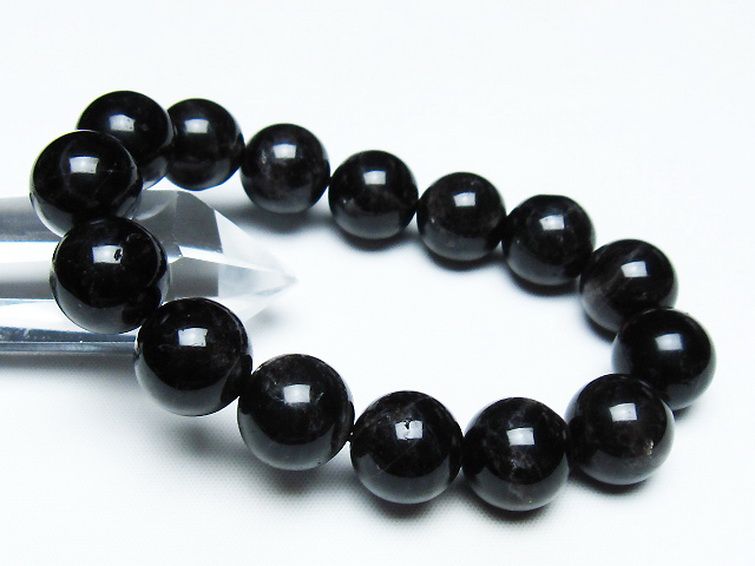 モリオン 純天然 黒水晶 ブレスレット 14mm [T112-7421] 1枚目