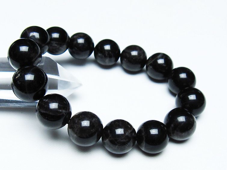 モリオン 純天然 黒水晶 ブレスレット 14mm [T112-7429] 1枚目