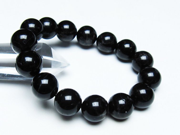 モリオン 純天然 黒水晶 ブレスレット 14mm [T112-7434] 1枚目
