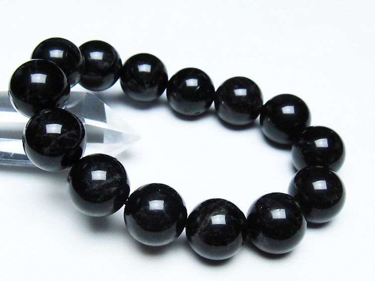 モリオン 純天然 黒水晶 ブレスレット 16mm [T112-7443] 1枚目
