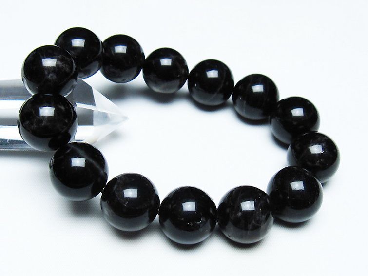 モリオン 純天然 黒水晶 ブレスレット 16mm [T112-7444] 1枚目