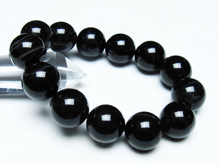 モリオン 純天然 黒水晶 ブレスレット 18mm [T112-7463] 1枚目
