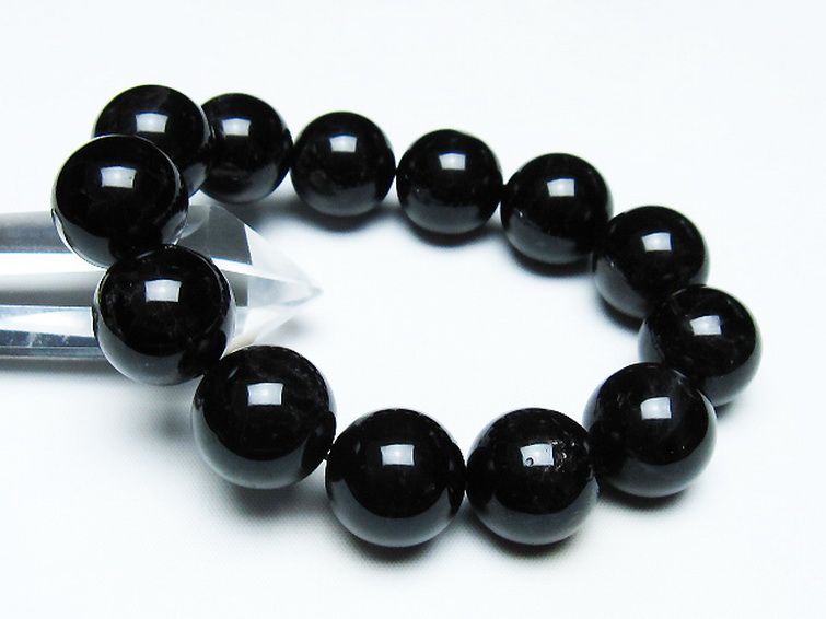 モリオン 純天然 黒水晶 ブレスレット 18mm [T112-7466] 1枚目