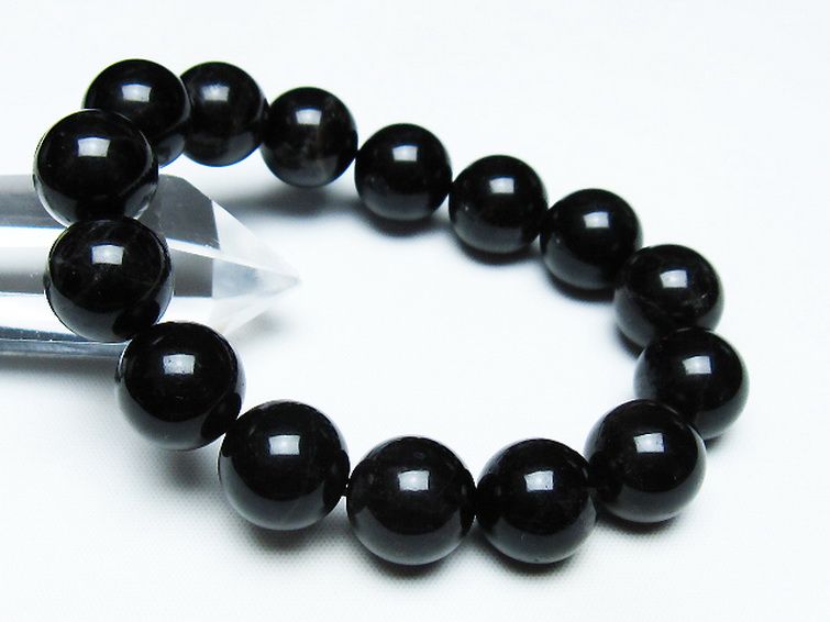 モリオン 純天然 黒水晶 ブレスレット 14mm [T112-7480] 1枚目