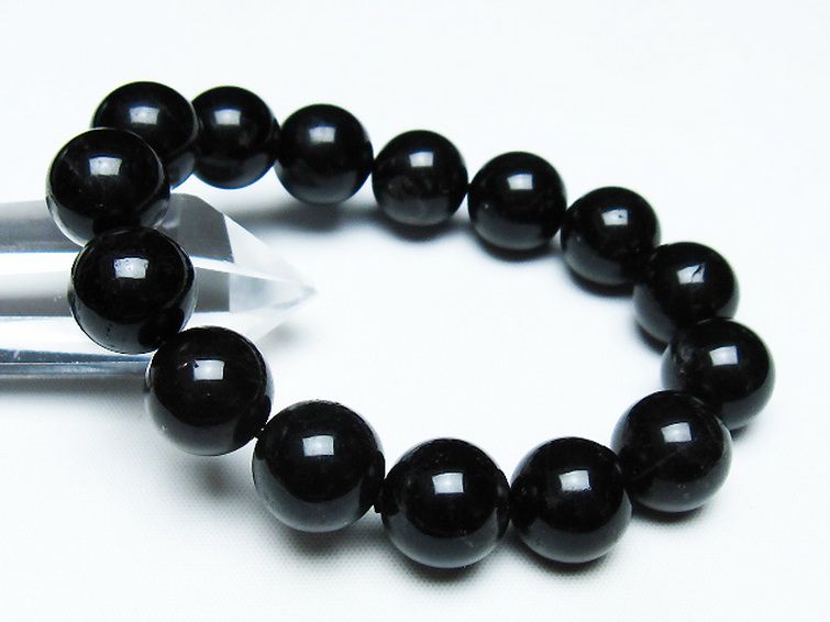 モリオン 純天然 黒水晶 ブレスレット 14mm [T112-7491] 1枚目
