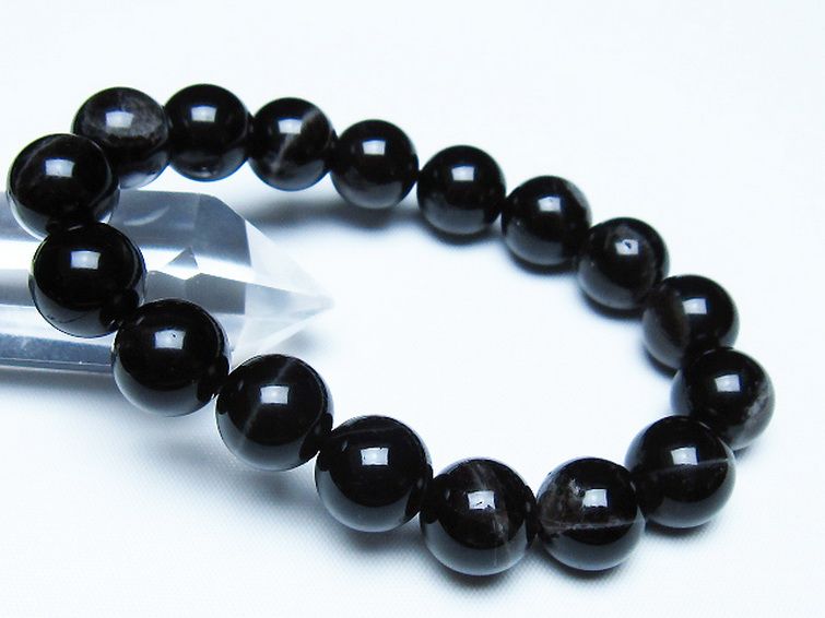 モリオン 純天然 黒水晶 ブレスレット 12mm [T112-7585] 1枚目