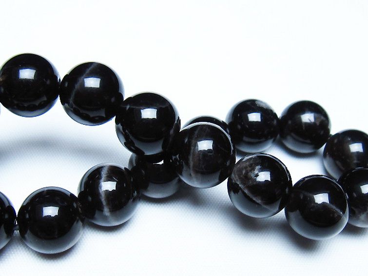 モリオン 純天然 黒水晶 ブレスレット 12mm [T112-7585] 2枚目