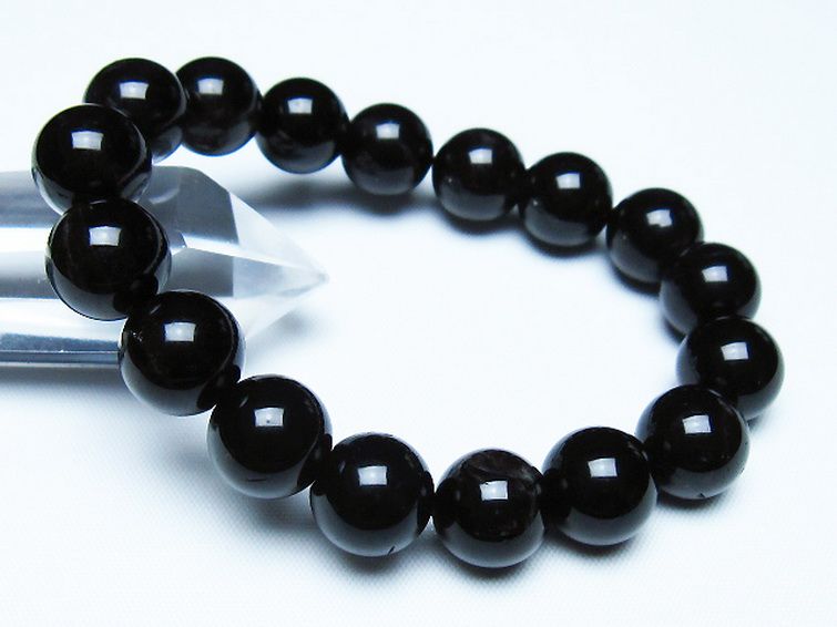 モリオン 純天然 黒水晶 ブレスレット 12mm [t112-7647] 1枚目