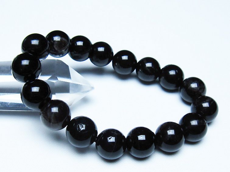 モリオン 純天然 黒水晶 ブレスレット 12mm [T112-7654] 1枚目