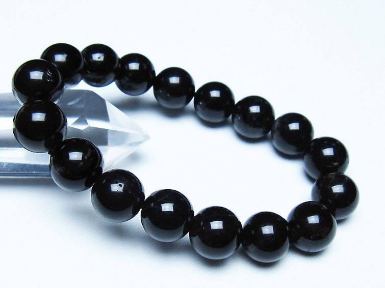 モリオン 純天然 黒水晶 ブレスレット 12mm [T112-7656] 1枚目