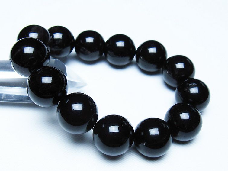 モリオン 純天然 黒水晶 ブレスレット 18mm [T112-7679] 1枚目