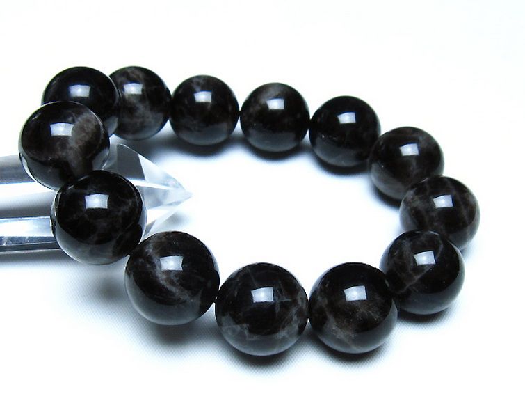 モリオン 純天然 黒水晶 ブレスレット 18mm [t112-8119] 1枚目