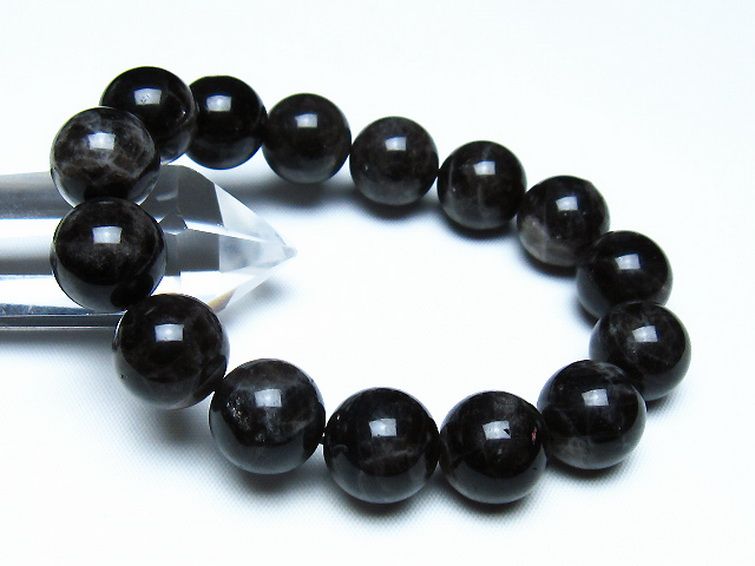モリオン 純天然 黒水晶 ブレスレット 14mm [t112-8139] 1枚目