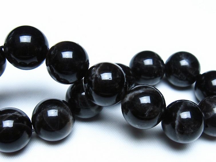 モリオン 純天然 黒水晶 ブレスレット 14mm [t112-8164] 2枚目