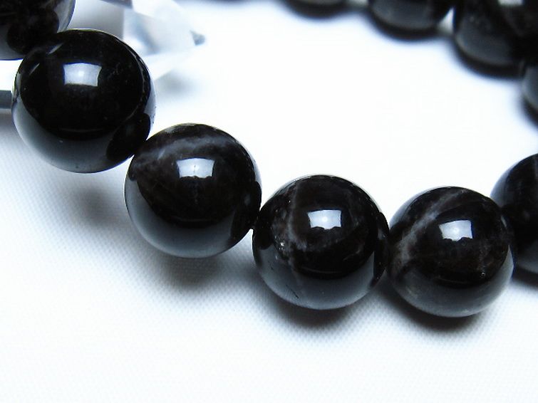 モリオン 純天然 黒水晶 ブレスレット 14mm [t112-8164] 3枚目