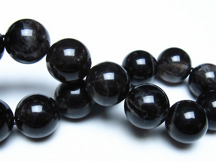 モリオン 純天然 黒水晶 ブレスレット 14mm [t112-8168] 2枚目