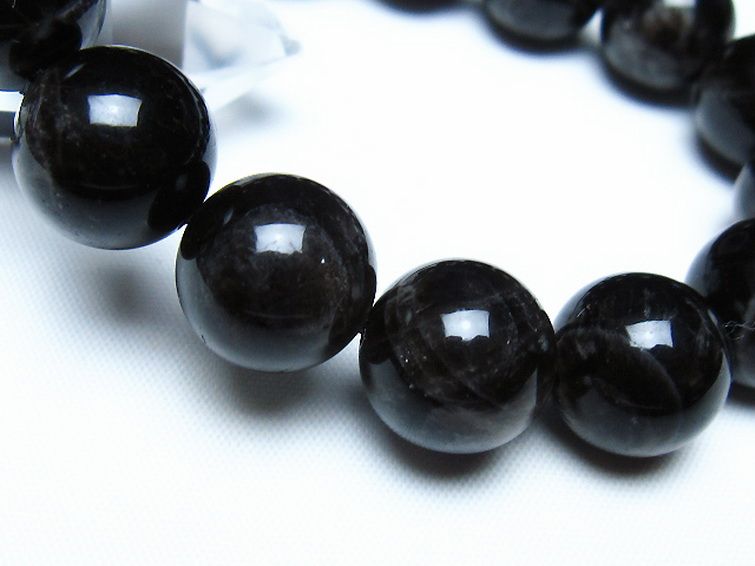 モリオン 純天然 黒水晶 ブレスレット 14mm [t112-8174] 3枚目