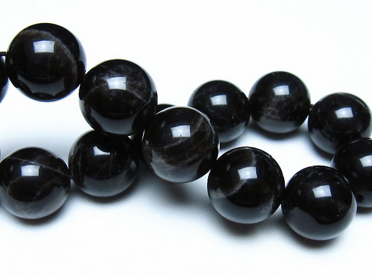 モリオン 純天然 黒水晶 ブレスレット 16mm [t112-8176] 2枚目