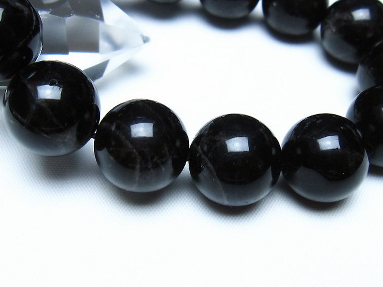 モリオン 純天然 黒水晶 ブレスレット 16mm [t112-8176] 3枚目