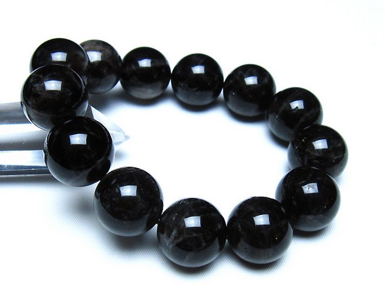 モリオン 純天然 黒水晶 ブレスレット 18mm [t112-8183] 1枚目