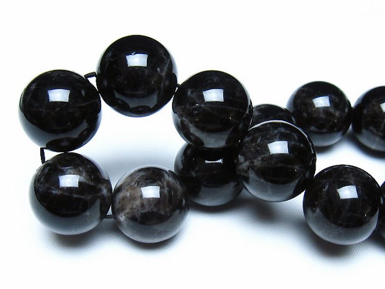 モリオン 純天然 黒水晶 ブレスレット 18mm [t112-8183] 2枚目