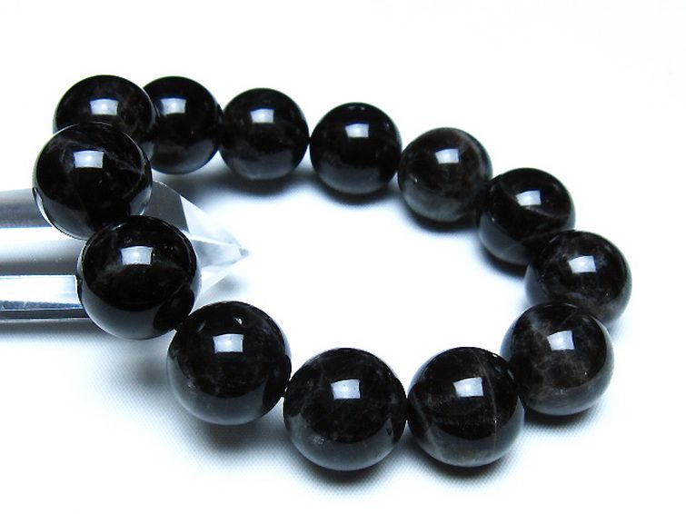 モリオン 純天然 黒水晶 ブレスレット 18mm [t112-8189] 1枚目