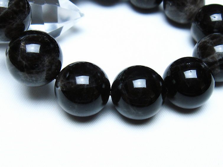 モリオン 純天然 黒水晶 ブレスレット 18mm [t112-8197] 3枚目