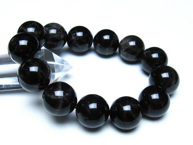 モリオン 純天然 黒水晶 ブレスレット 18mm [t112-8199] 1枚目