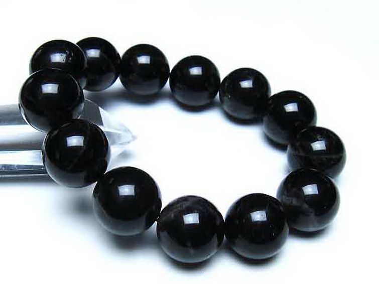 モリオン 純天然 黒水晶 ブレスレット 18mm [t112-8225] 1枚目