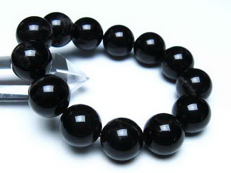 モリオン 純天然 黒水晶 ブレスレット 18mm [t112-8226] 1枚目