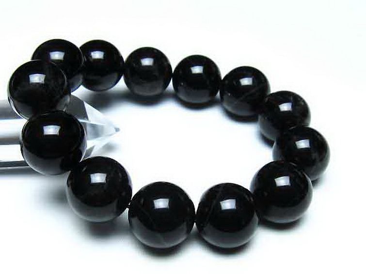 モリオン 純天然 黒水晶 ブレスレット 18mm [t112-8228] 1枚目