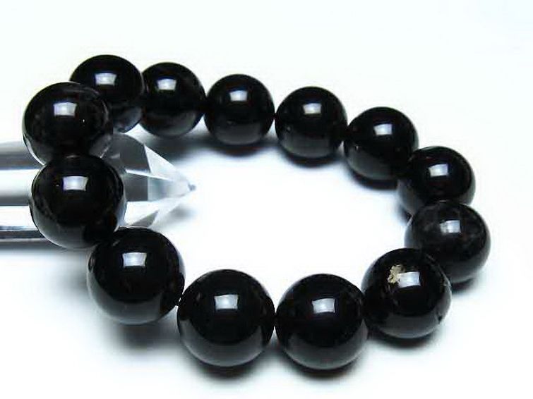 モリオン 純天然 黒水晶 ブレスレット 18mm [t112-8232] 1枚目