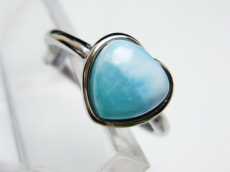 ラリマーハート指輪(11号)[T113-13340] 2枚目