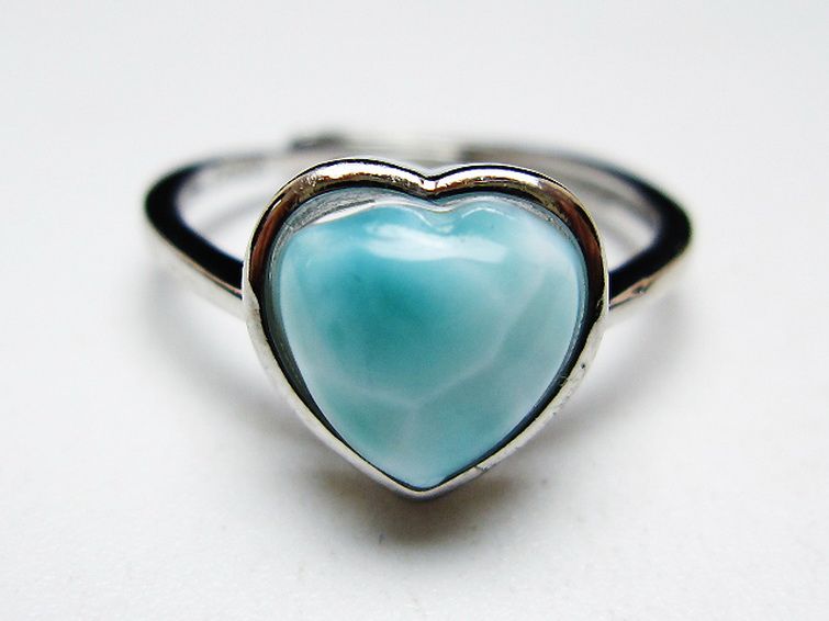 ラリマーハート指輪(13号)[T113-13342] 1枚目