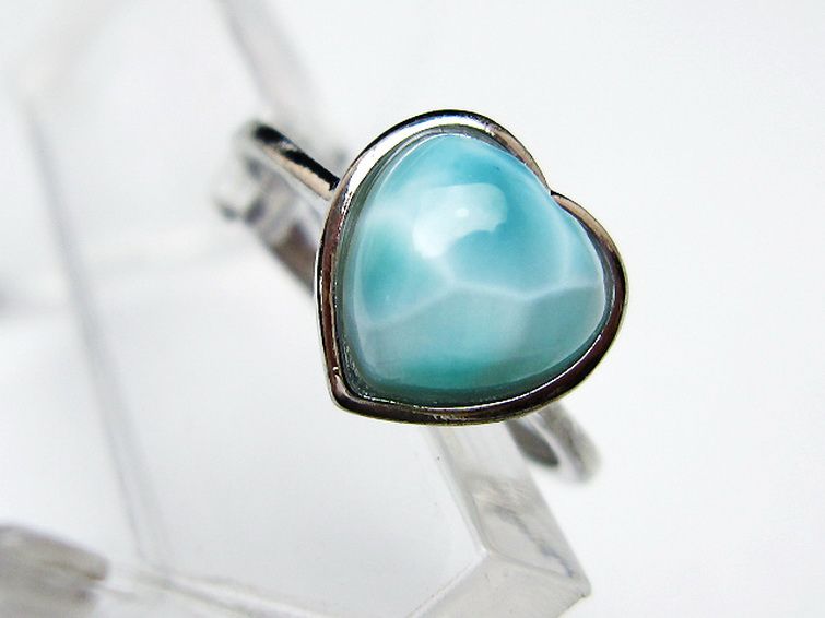 ラリマーハート指輪(13号)[T113-13342] 2枚目