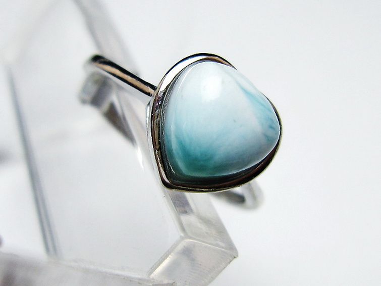 ラリマーハート指輪(12号)[T113-13343] 2枚目