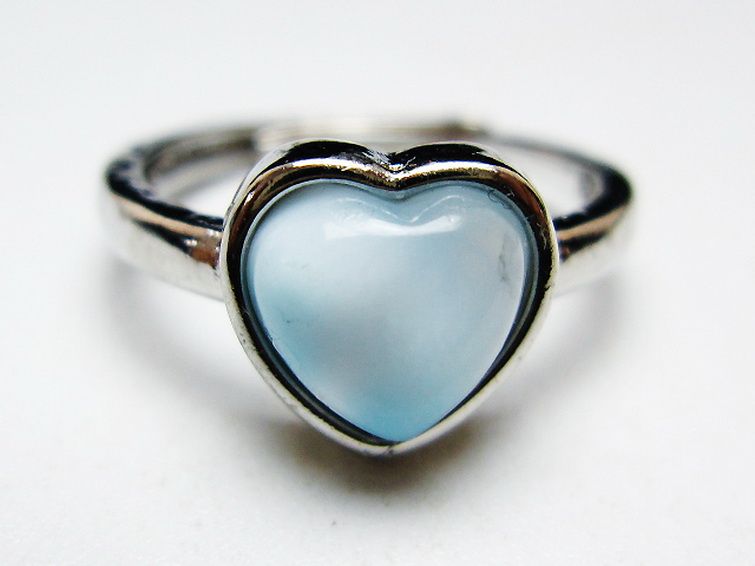 ラリマーハート指輪(13号)[T113-13357] 1枚目