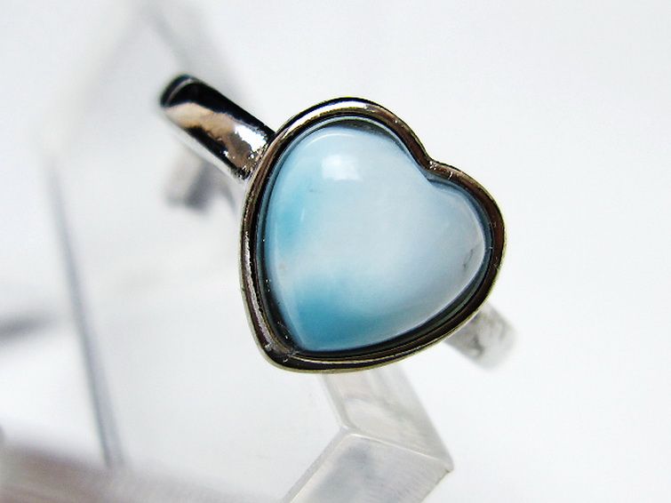 ラリマーハート指輪(13号)[T113-13357] 2枚目