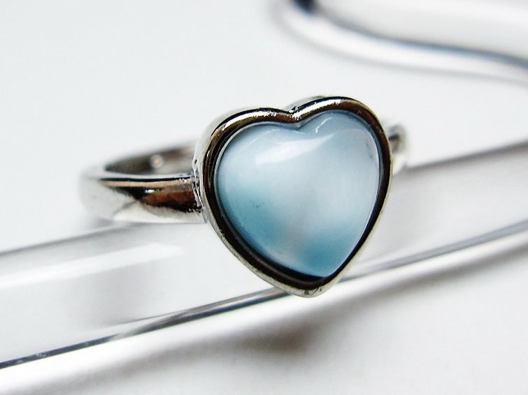 ラリマーハート指輪(13号)[T113-13357] 3枚目