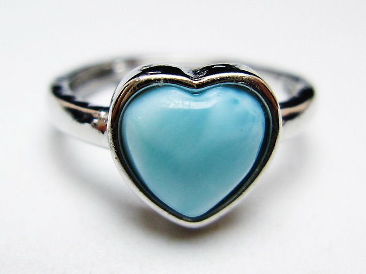 ラリマーハート指輪(13号)[T113-13363] 1枚目