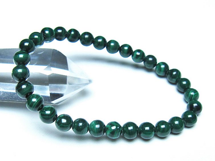 マラカイトブレスレット 6mm [t115-4625] 1枚目