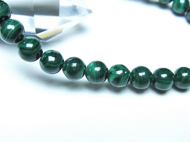 マラカイトブレスレット 6mm [t115-4625] 3枚目