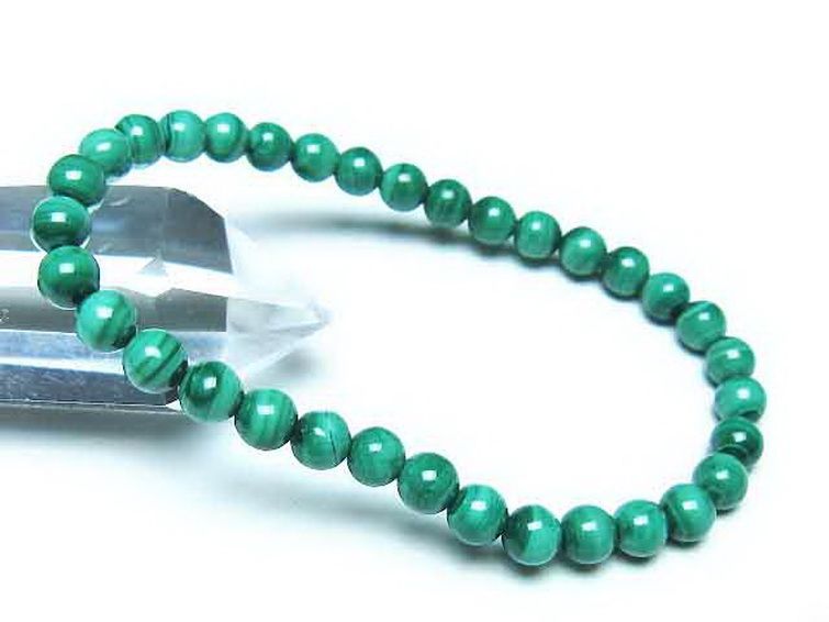 マラカイトブレスレット 6mm [t115-4649] 1枚目